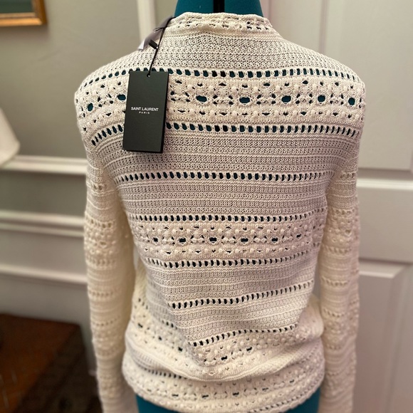 NWT ST. LAURENT Hand Lace Knit Sweater. Exquisite. - Picture 2 of 6